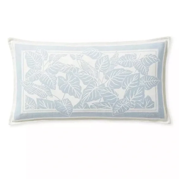 NWT! Serena & Lily Frond Outdoor Pillow Cover in Coastal Blue 12” x 21” - Picture 1 of 2